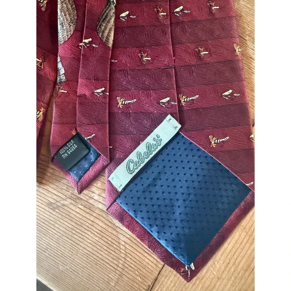 Cabela's Silk Tie Fly Fishing Creel Rod Flies‎ Maroon 58